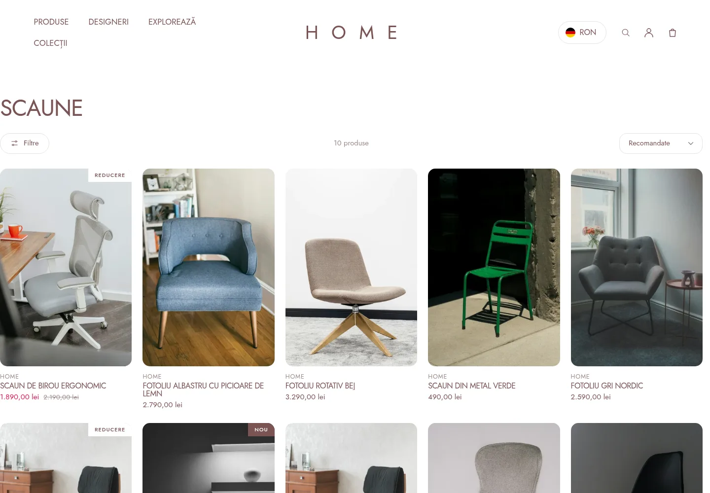 Tema Home — categorie